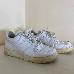 Nike Air Force ones women's size 6.5 white sneakers, low top classic shoes